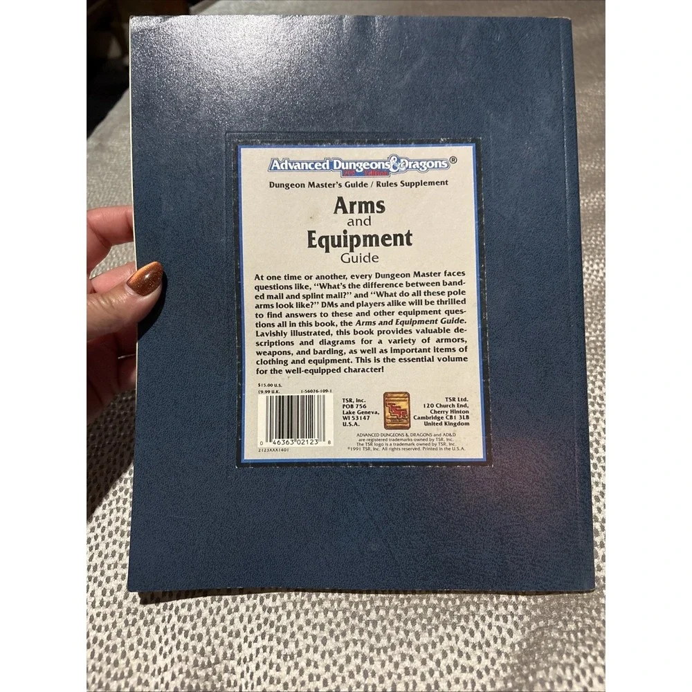 Advanced Dungeons & Dragons 2nd Edition 1991 Arms and Equipment Guide 2123